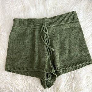 Sage the Label Green Knit Drawstring Shorts XS